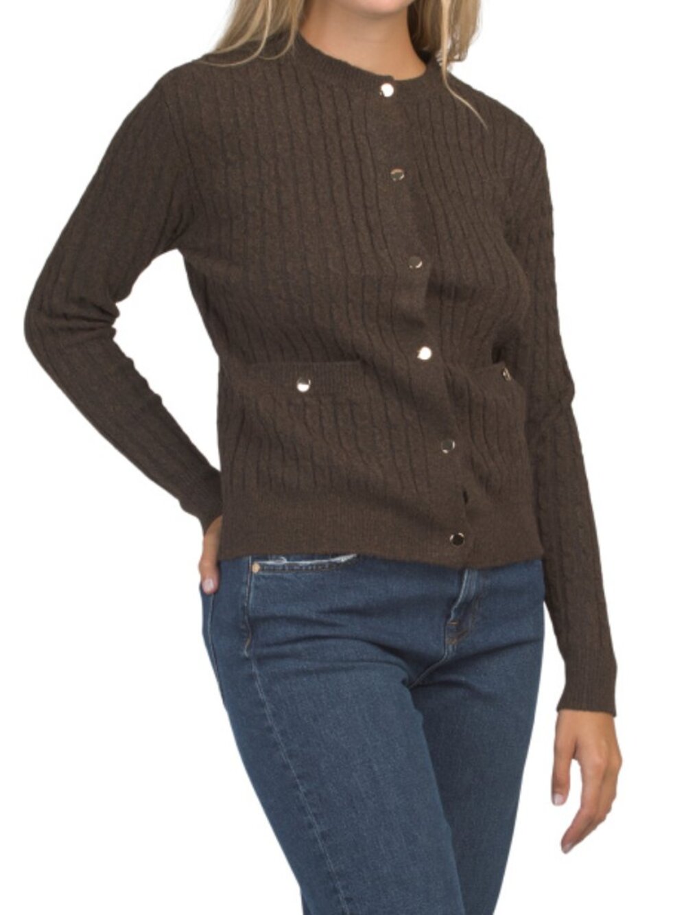 CHLOE & JASMINE Long Sleeve Ribbed Lady Cardigan